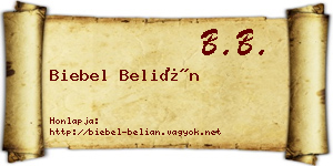 Biebel Belián névjegykártya